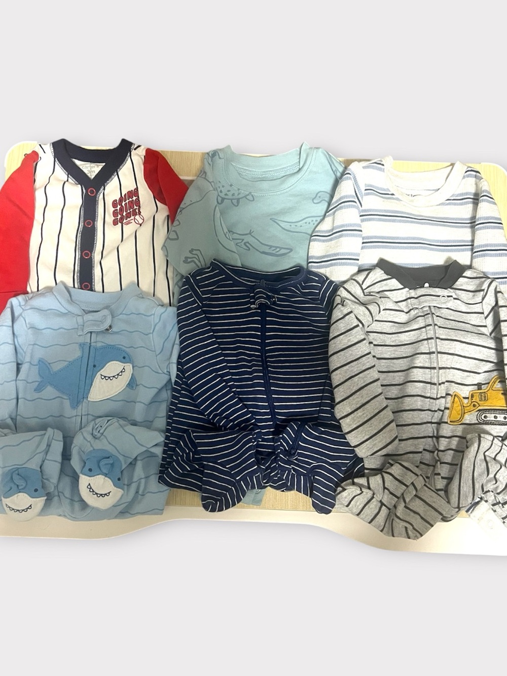 Baby Boy 3M 6pc Outfit Bundle Sleepers & Outfits